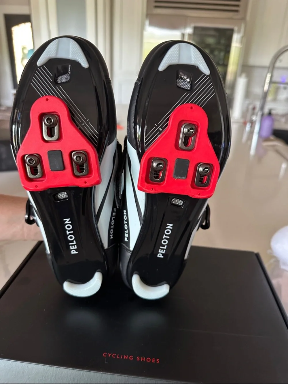 Peloton Black Cycling Shoes with Red Lining - Picture 2 of 4